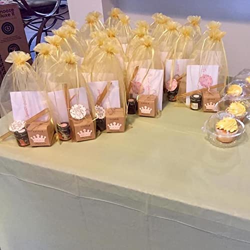 Sheer Organza Mesh Drawstring Gift Favor Bags 50 Count 4x6 Inch Gold - color: Gold 4x6in 50pc