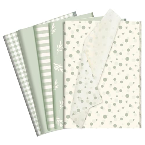 woric 120 Sheets Sage Green Tissue Paper for Gift Bags 20 x 14 Inch - color: Sage Green