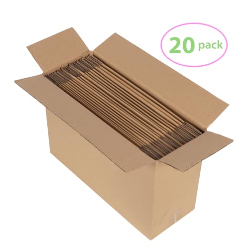 11x8x2 Cardboard Shipping Boxes Set of 20, Brown - size: 11" x 8" x 2"