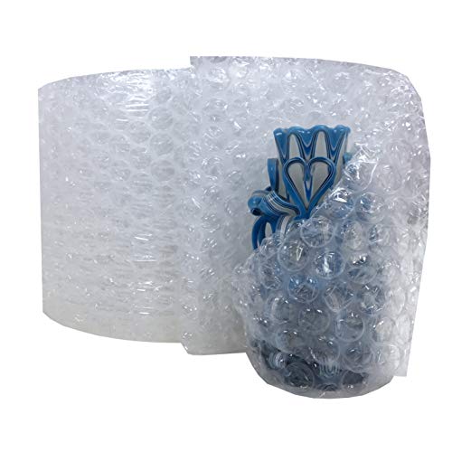 Amazon Basics Bubble Cushioning Wrap for Moving, Packing, Shipping and Storage, Heavy Duty Protection for Fragile Items, 12-inch x 100-foot Long Roll, Large 5/16", Clear - size: 12 inch x 100 ft