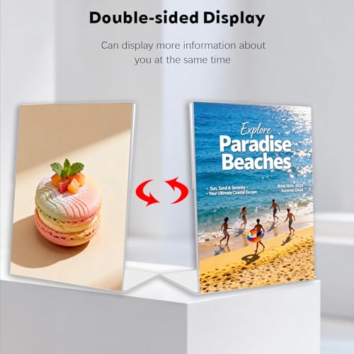 CHILDLION 3 Pack Acrylic Sign Holder 8.5x11 Inches, L-Shape Acrylic Stands for Flyers, Clear Display Holder, Documents, Office, Restaurants, Vertical Sign Holder (3 Pack 8.5*11) - size: 3 Pack 8.5*11