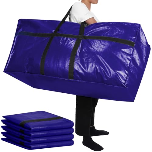 Windyun 4 Pack 57 Gallon Extra Large Moving Bags XXL Heavy Duty Storage Bag - color: Navy Blue, size: 57 Gallon