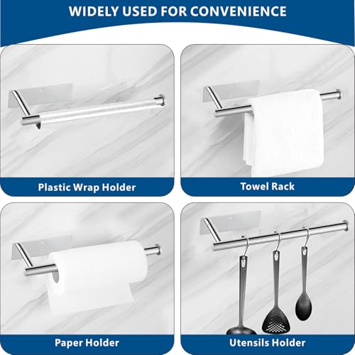 Paper Towel Holder - Eolax Under Cabinet Paper Towel Bar for Kitchen, Wall Mount Self Adhesive or Drilling Paper Towel Rack, 304 Stainless Steel (Chrome) - color: Chrome