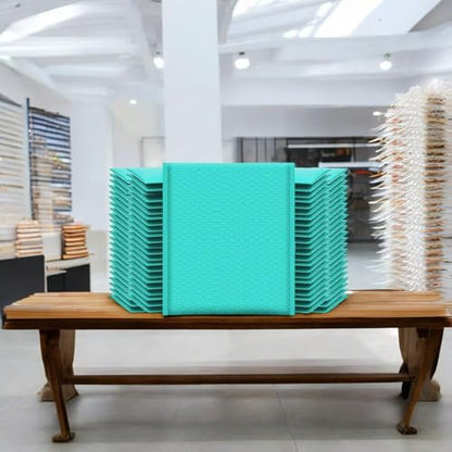 iMBAPrice 100-Pack #4 (9.5" x 14.5") Premium Hot Teal Color Self Seal Poly Bubble Mailers Padded Shipping Envelopes (Total 100 Bags) - color: Teal Poly Bubble, size: 9.5"x14.5" Poly (100 Envelopes) Value Pack