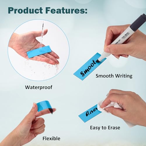 LLPT Dry Erase Magnetic Labels 1" x 3" 50 Packs White - color: White, size: 1" x 3"