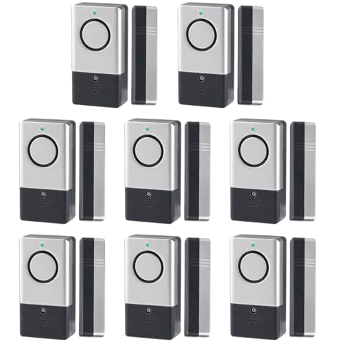 Window Door Alarm for Kids Personal Home Security Alarms with Chime for House, RV, Office, Business Safe（8pack） - color: ‎8 Pack ‎silver gray