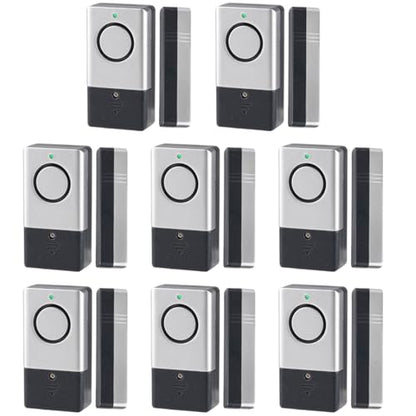 Window Door Alarm for Kids Personal Home Security Alarms with Chime for House, RV, Office, Business Safe（8pack） - color: ‎8 Pack ‎silver gray