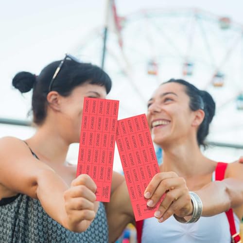 Kosiz 25 Bid 504 Raffle Ticket Sheets Chinese Auction Tickets, Red - color: Red, size: 25 Bid