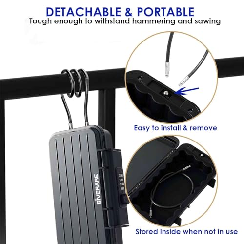 Portable Lock Box, 4-Digit Combination Safe Boxes with Detachable Cable, Anti-Theft Security Lockbox Outdoor, Small Resettable Personal Password Cash Case for Travel, Hotel, Dorm, Beach, Gym