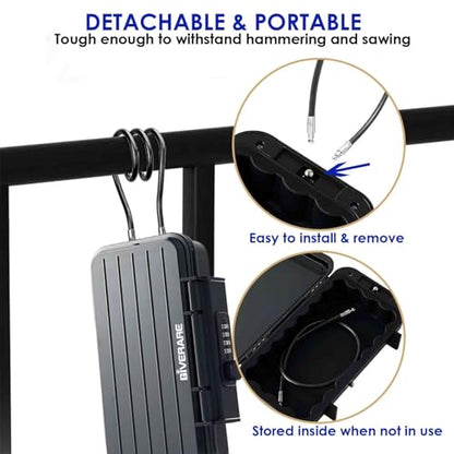 Portable Lock Box, 4-Digit Combination Safe Boxes with Detachable Cable, Anti-Theft Security Lockbox Outdoor, Small Resettable Personal Password Cash Case for Travel, Hotel, Dorm, Beach, Gym