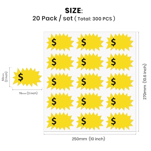 Sale Price Stickers Yellow 3 x 2 Inch Vinyl Writable Labels 600 PCS - color: Yellow