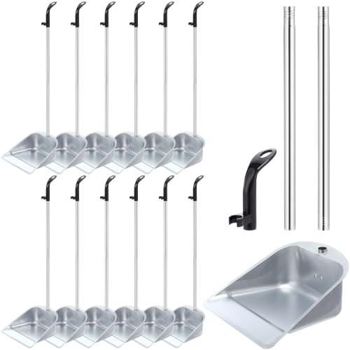 Didaey 6 Pack 33 Inch Stainless Steel Dustpan with Long Handle, Black