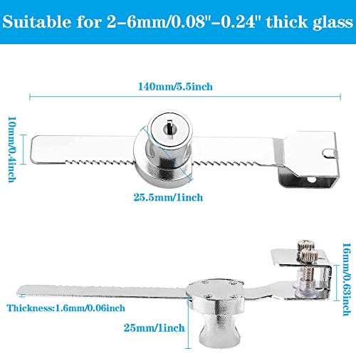Waziaqoc 2PCS Sliding Glass Door Ratchet Lock, Chrome Finish