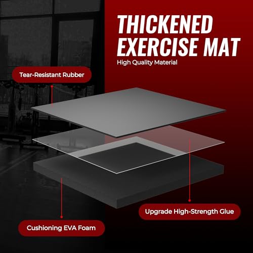 SUPERJARE 0.79'' Extra-Thick 6 Pcs 24 Sq Ft Exercise Equipment Mats - color: Black, size: 6 Tiles (24 Sq Ft)