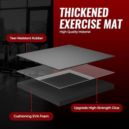 SUPERJARE 0.79'' Extra-Thick 6 Pcs 24 Sq Ft Exercise Equipment Mats - color: Black, size: 6 Tiles (24 Sq Ft)