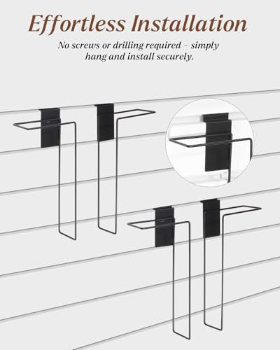 8 Pair Adjustable Literature Display for Slatwall - color: 8 Pair-Black
