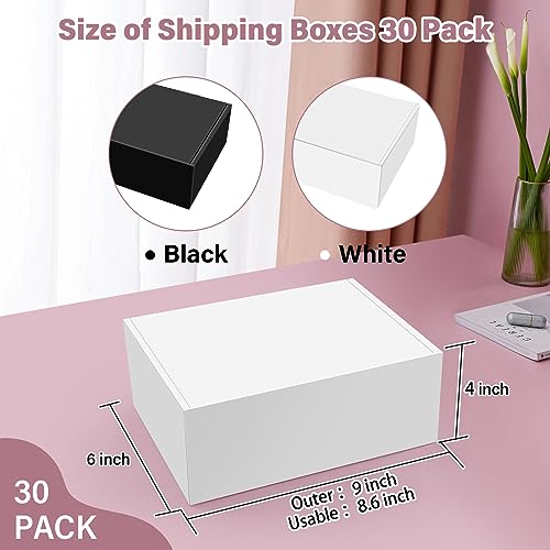 BoShahai 30 Pack 9x6x4 Inches White Corrugated Cardboard Shipping Boxes - size: White 9*6*4 Inch
