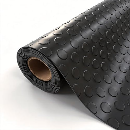 StellarStar 4x10 FT Garage Floor Mat, 2mm Thickened PVC Coin Pattern - color: Black(Coin), size: 4x10 FT