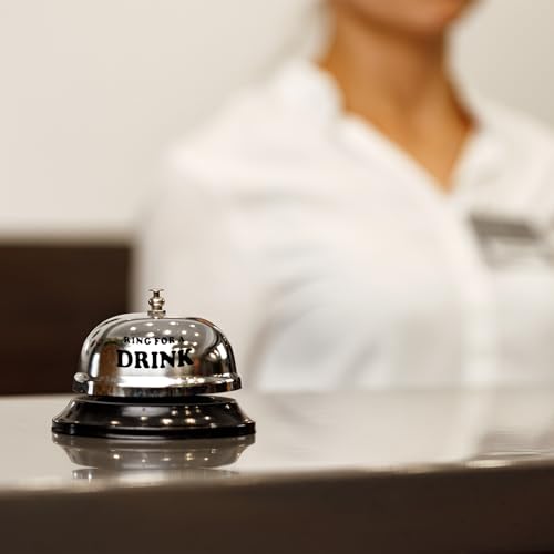 PATIKIL Desk Bell, 3.3" Service Call Bell Ringing, Drink, Bright Red - color: Bright Red(drink)