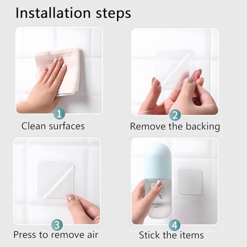 LMJIA Heavy Duty Double Sided Tape, Clear Reusable Mounting Tape Picture Hanging Adhesive Tape Removable Wall Tape Adhesive Poster Tape - size: Square-2.4inch*2.4inch