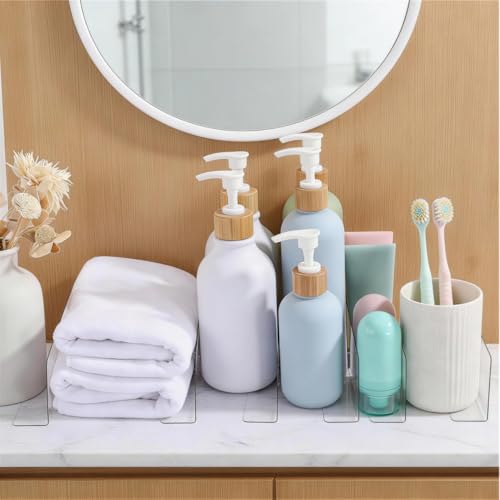 Yardwe 10Pcs Clear Plastic Shelf Dividers 7.87X2.36X1.18In L-Shaped Store Goods Separators for Supermarket and Home Kitchen Commodity Classification Organizer