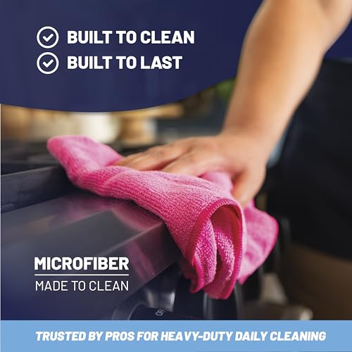 Microfiber Wholesale MW Pro 16x16 Commercial Cleaning Rags - Professional Janitorial Supplies for Dusting, Office & Heavy Duty Cleaning - Multi-Surface Dusters (Yellow, 12-Pack) - color: Yellow