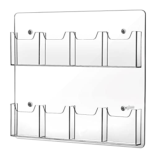 Eersida Acrylic Brochure Pamphlet Holder Brochure Display Stand - style: 8 Pockets