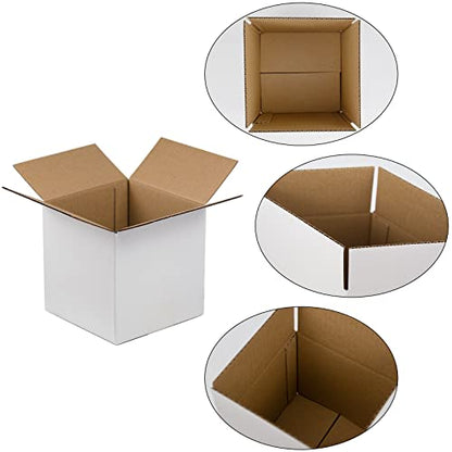 SUNLPH White Shipping Boxes 6x6x6 Inches Small Corrugated Cardboard Boxes, 25 Pack - size: 6 x 6 x 6