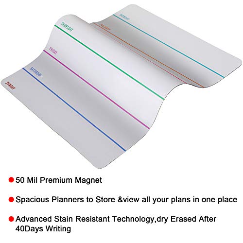 Outus 2 Pieces Magnetic Weekly Dry Erase Boards Erasable, Chic Style - style: Chic Style
