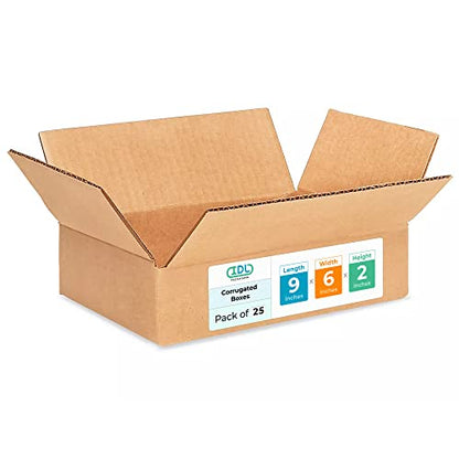 Small Moving & Shipping Boxes 9"L x 6"W x 2"H (25-Pack) - Extra Strength 200 lb vs Regular - USA-Made Corrugated Durable Packing Boxes - Cardboard Shipping Box for Small Business by IDL Packaging - size: 9 * 6 * 2" (Small Boxes)