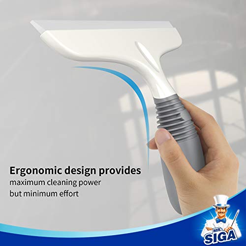 MR.SIGA Silicone Squeegee for Shower Doors, 10 inch, White & Gray, 4 Pack - size: 10 inch (Pack of 4)
