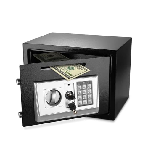 Flexzion Small Drop Safe Box with Digital Keypad, 12 x 8 x 8 in, Black - color: Black, size: Small (0.80 Cubic Feet)