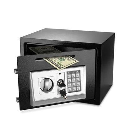 Flexzion Small Drop Safe Box with Digital Keypad, 12 x 8 x 8 in, Black - color: Black, size: Small (0.80 Cubic Feet)