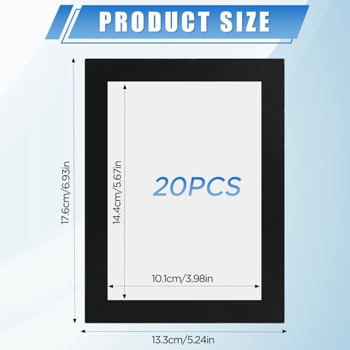 20 Pack Magnetic Sign Holder 4 x 6 inches with Magnetic Border - color: 20 Pack Black, size: 4 x 6