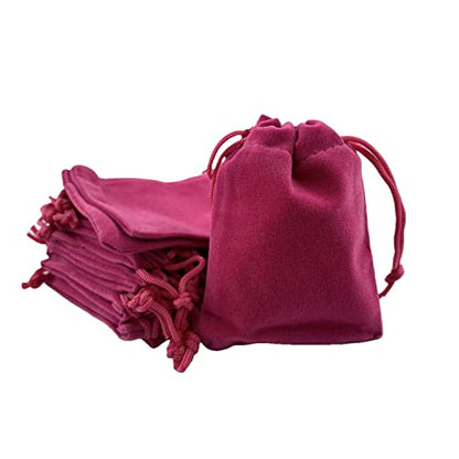 Palmhomee Pack of 48 3x4 Inch Velvet Drawstring Bags Gift Bag Velvet Pouch For Jewelry Wedding and Party Favor (Fuchsia) - color: Fuchsia