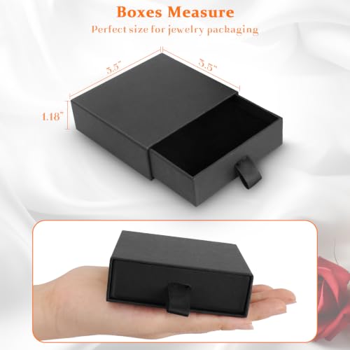 Jewelry Gift Boxes, 5 Pack 3.5x3.5x1.18 inch Small Jewelry Boxes, Small Gift Box for Necklaces Bracelet Earring Ring Gift packaging(Black) - color: Black1