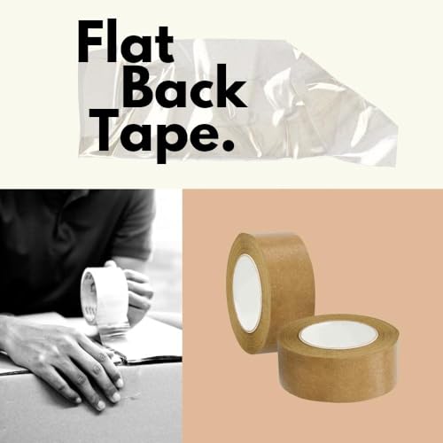 PSBM Flatback Kraft/Brown Packing Tape, 12 Rolls, 5.9 Mil Thick, 2 Inch Wide, 60 Yards Per Roll, Total 720 Yards for Packaging, Shipping, Moving & Sealing - size: 2 Inch x 60 Yards, style: 12 Rolls