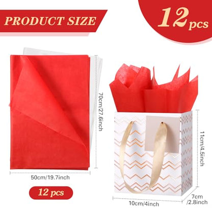 Tenare 12 Pcs Small Gift Bags Bulk,4 x 2.75 x 4.5 Inch,Red Black White - color: Red Black White, size: 4 x 2.75 x 4.5 Inch