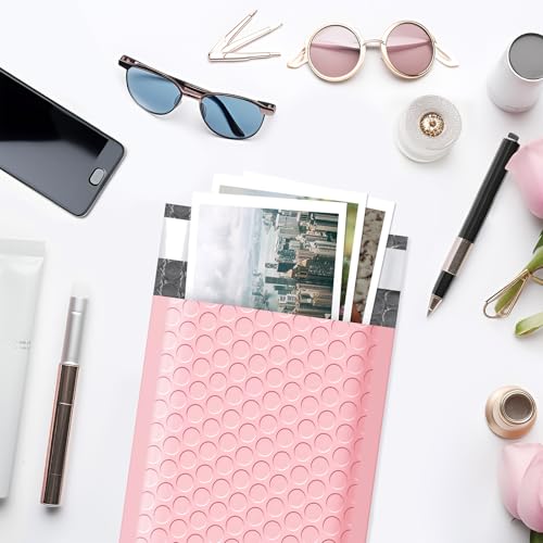 Famagic Pink Bubble Mailers 6x10 for Small Business, 25pc, Usable 6x9 - color: Light pink, size: 6x10 Inches