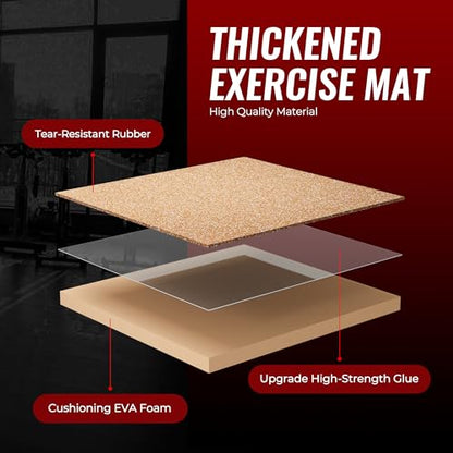 SUPERJARE 0.79'' Extra-Thick 6 Pcs 24 Sq Ft Exercise Equipment Mats - color: Wood, size: 6 Tiles (24 Sq Ft)