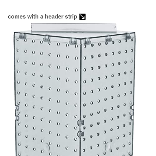 Azar Displays 703385-CLR Four-Sided Revolving 8”W X 20”H Pegboard Counter Display, Clear - color: Clear, style: Pegboard Only