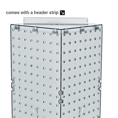Azar Displays 703385-CLR Four-Sided Revolving 8”W X 20”H Pegboard Counter Display, Clear - color: Clear, style: Pegboard Only