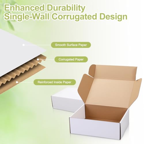Large Shipping Boxes 20 Pack, 12x9x4 Inch Mailer Boxes, White - color: White, size: 12-9-4 Inch