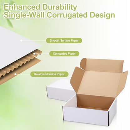 Large Shipping Boxes 20 Pack, 12x9x4 Inch Mailer Boxes, White - color: White, size: 12-9-4 Inch