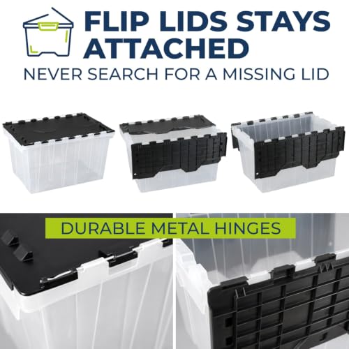 12 Gallon Clear Storage Tote with Flip Lid, Standard Duty, Pack of 6 - style: Pack of 6