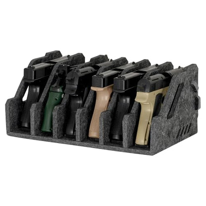 Pistol Rack for Gun Safe, Soft Felt, Handgun Rack, Revolver Firearm Holder - color: 6 Slots