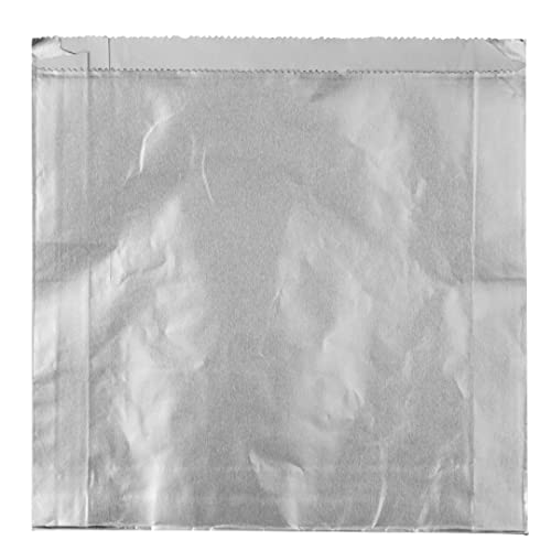 Restaurantware-Bag Tek 7.9 x 1.7 x 7.9 Inch Foil Lined Bags, 100 Greaseproof Foil Food Wrappers - Freezable, Non-Vented, Silver Paper Hot Sandwich Bags, Keeps Food Warm, For Hot And Cold Foods - size: 7.8"
