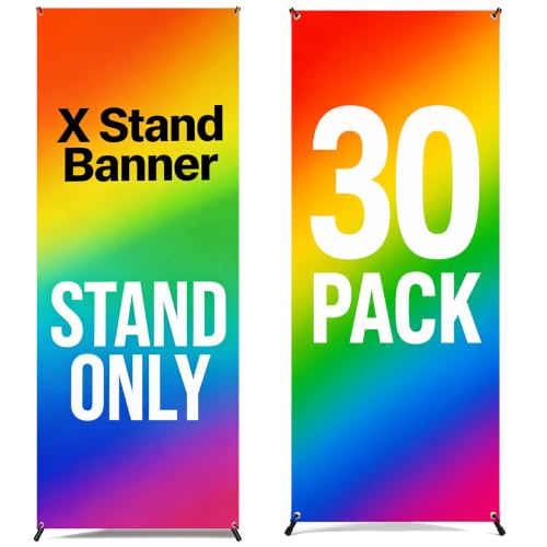 4U Media&Displays Premium X Banner Stand Display Adjustable Sizing from 24"x72" with Carrying Bag (STAND ONLY) (30 PACK) - size: 30 PACK