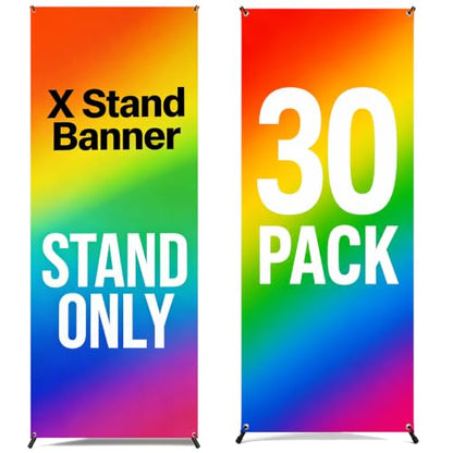 4U Media&Displays Premium X Banner Stand Display Adjustable Sizing from 24"x72" with Carrying Bag (STAND ONLY) (30 PACK) - size: 30 PACK