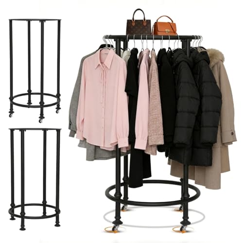 Dual-Form Rolling Clothing Rack, 330LBS Heavy Duty Garment Rack with Wheels